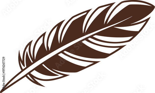 Bohemian Feather Tribal Style Illustration. Boho Feather Collection Ethnic Design. Decorative Bohemian Feather Elements Set. Boho Chic Feather Pattern Collection. Ethnic Feather Ornament Bohemian