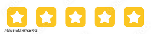Five star rating icons for customer feedback and quality evaluation