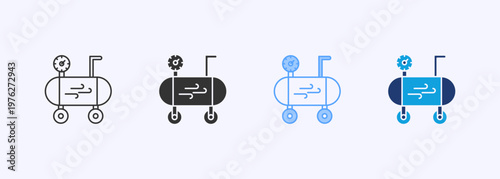 Pneumatics Icon Set Multistyle Various Collection Element For Design