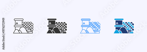 Raw Materials Icon Set Multistyle Various Collection Element For Design