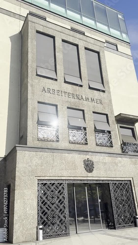 Linz Arbeiterkammer chamber of labor front facade
