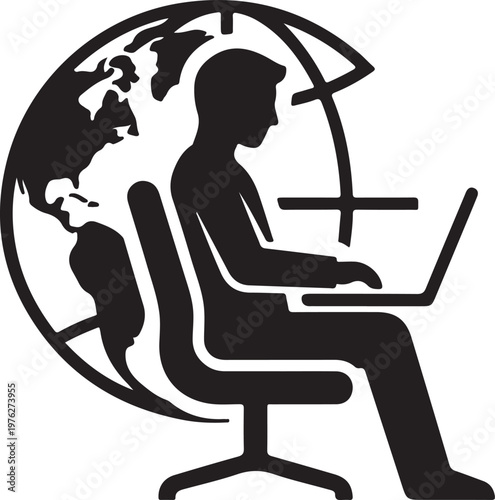 Remote Work Silhouette