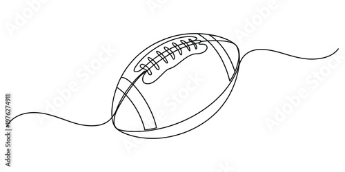 Foto Minimalist Single Continuous Line Drawing of an American Football