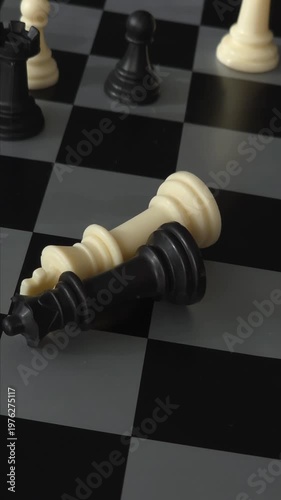 chess white queen and black king romance. Close encounter metaphor