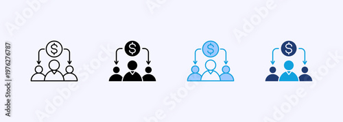 Dividend Icon Set Multistyle Various Collection Element For Design