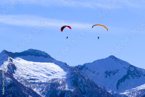 montagne in val d' ossola con parapendio in italia