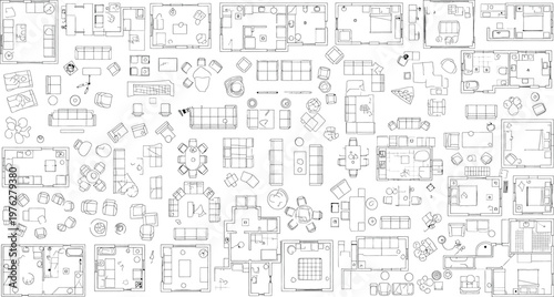 Intricate architectural blueprints pattern isolated on transparent background detailed technical drawings