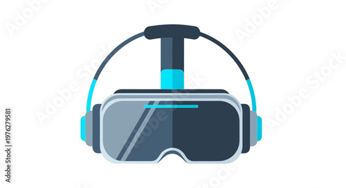 Virtual reality headset illustration on white background