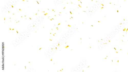 falling golden confetti animation on white background seamless loop. festive gold foil confetti, cinematic golden glitters falling overlay.