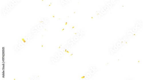falling golden confetti animation on white background seamless loop. festive gold foil confetti, cinematic golden glitters falling overlay.