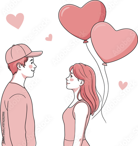 Pregnant woman in pink dress holding red heart with ultrasound scan baby