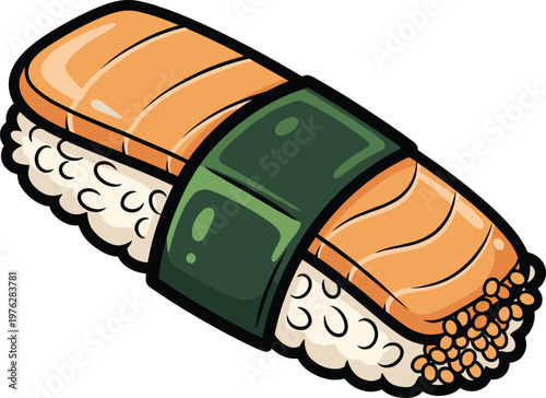 Sushi nigiri with salmon and roe on top traditional japanese cuisine delicious asian food.