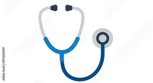 A stethoscope lies on a clean white surface, ready for a medical professional to use it for a checkup
