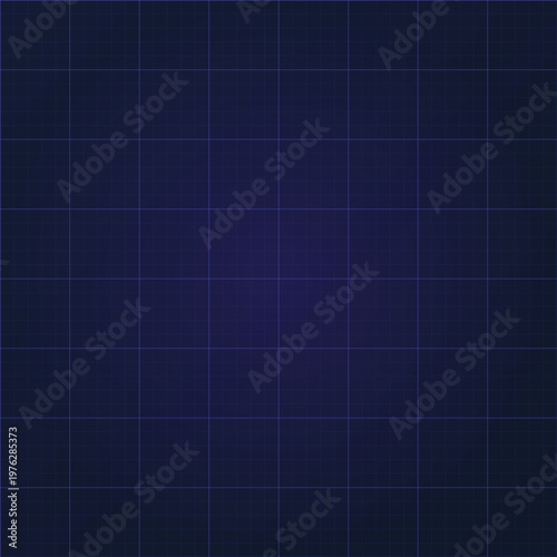 Abstract digital dark blue grid pattern with central glow for technology and science background