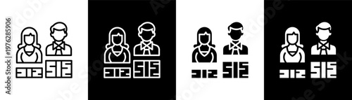 Income Gap Icon Of Line Black And White Style Vector Illustrationn