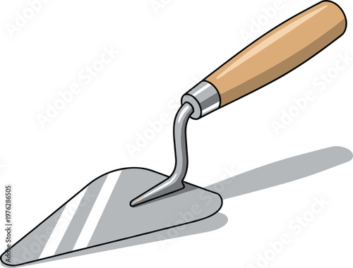Masonry trowel tool for construction and bricklaying isolated on transparent background vector art.