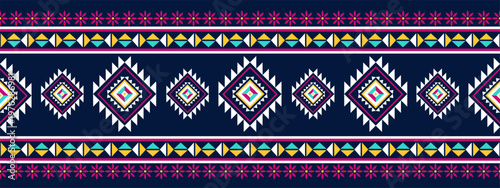 Geometric ethnic Navajo seamless abstract pattern. Native American ethnic repeat vector illustration. For background , wallpaper, clothing, decorative, textile, texture, ornament, wrapping, batik