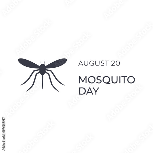 August 20 Mosquito Day
Vector holiday banner on a white background