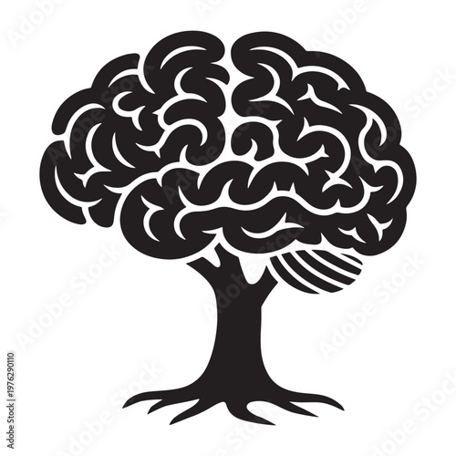 Abstract brain tree with roots representing human potential and deep neurological processes.