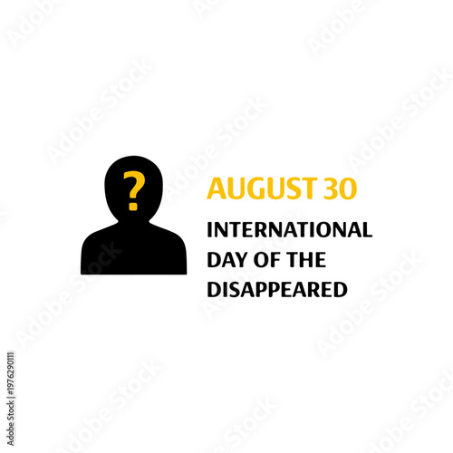 August 30 International Day of the Disappeared
Vector holiday banner on a white background