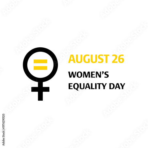 August 26 Women’s Equality Day
Vector holiday banner on a white background