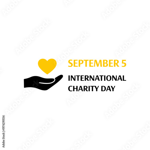 September 5 International Charity Day
Vector holiday banner on a white background
