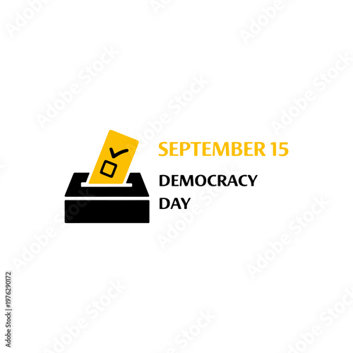September 15 Democracy Day
Vector holiday banner on a white background