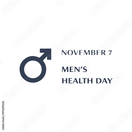 November 7 Men’s Health Day
Vector holiday banner on a white background