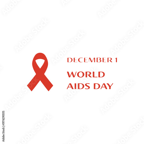 December 1 World AIDS Day
Vector holiday banner on a white background