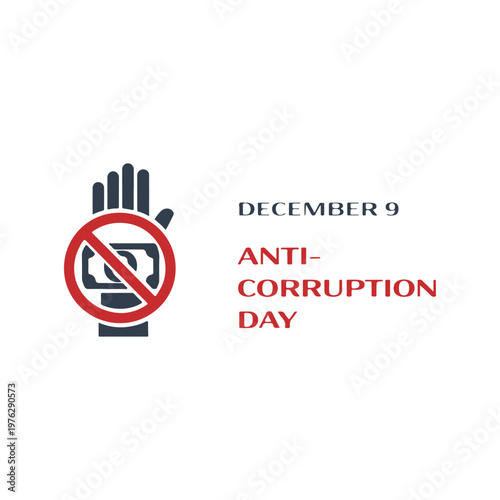 December 9 Anti-Corruption Day
Vector holiday banner on a white background