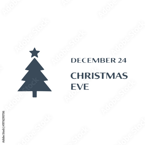 December 24 Christmas Eve
Vector holiday banner on a white background