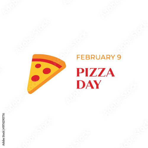 February 9 Pizza Day
Vector holiday banner on a white background