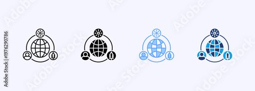 Ecosystem icons showing environmental balance, biodiversity, and sustainability concepts. Multiple style Icons set.
