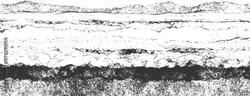 Abstract monochrome textured layers with cracked surfaces and granular details pattern