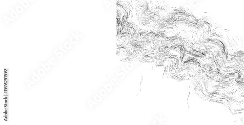 Topographic contour lines depicting mountainous terrain with intricate patterns and varying density