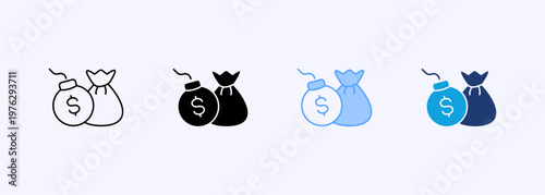 Debt Icon Set Multiple Style Various Collection Element For Design