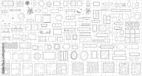 Blueprint pattern intricate architectural plans isolated on transparent background detailed technical drawings