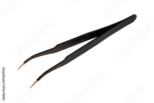 Konstfotografi Precision pointed tweezers with fine metallic curved tips