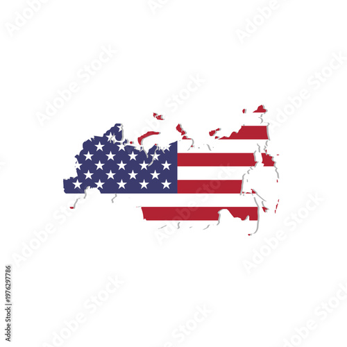 USA flag_Map icon with shading