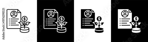 Investment Portfolio Icon Of Line Black And White Style Vector Illustrationn