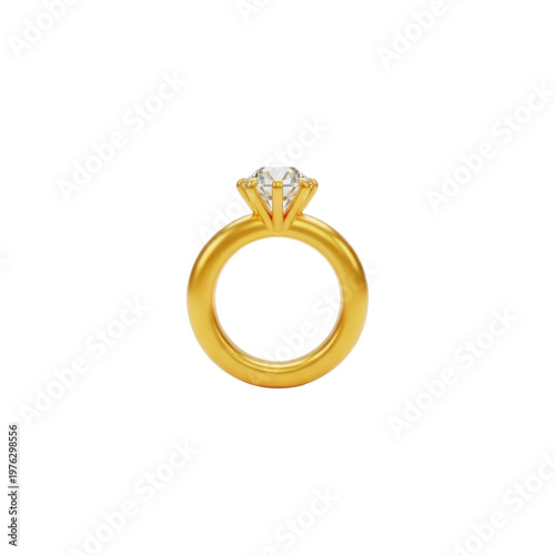 Elegant gold ring with a sparkling diamond perfect for engagement or celebration.
