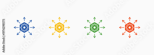 Scalability Icon Set Color Multiple Style Collection Element For Design