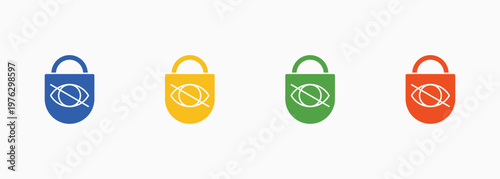 Privacy Icon Set Color Multiple Style Collection Element For Design