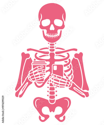 Funny Skeleton Quote Design – Sarcastic Humor Artwork