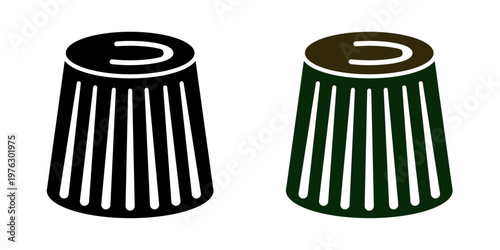 Car Air Filter Vector Icon Set for Automotive Performance Intake