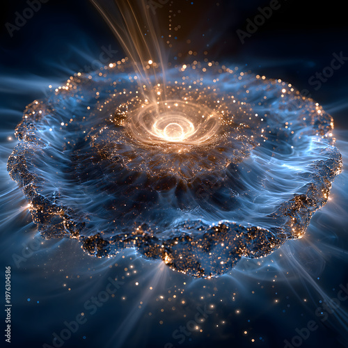 Mid-Autumn Yin-Yang Universe Illustration, Tai Chi Nebula, Sun & Moon, Luoshu, Cosmic Energy for Religion & Culture Commercial Use
