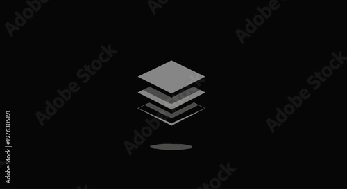 Stack of gray square metal plates.