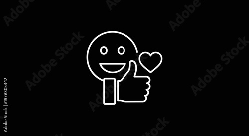 Smiling face with thumbs up gesture.