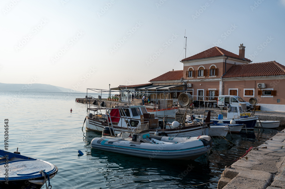 Fototapeta premium Harbor in the small fishing village of Sveti Juraj on the Croatian coast