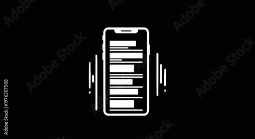 Smartphone with sound waves emitting.